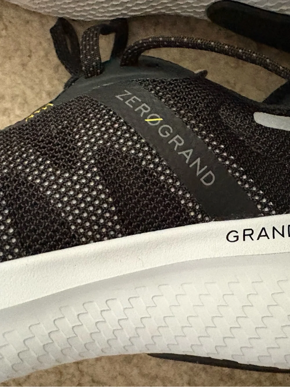 Cole Haan Black Mesh Athletic Sneakers with White Soles